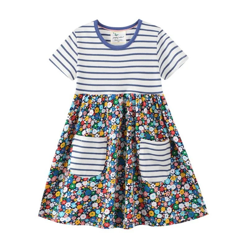 

Zeebread Summer Floral Embroidered Princess Girls Dresses Hot Selling Baby Short Sleeve Frocks Kids Clothing Dress