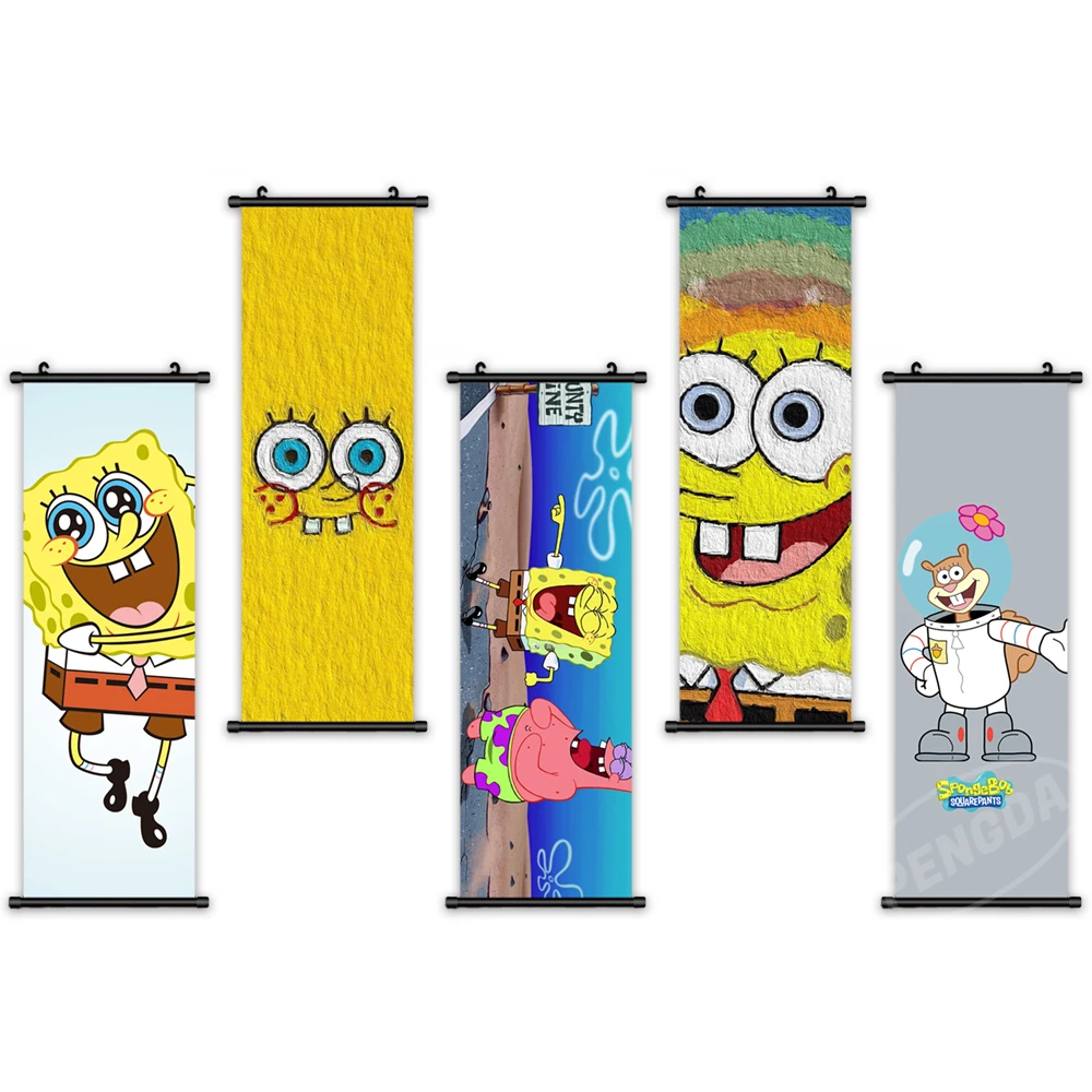 

Wall Art SpongeBob Canvas Pictures Patrick Star Modern Funny Painting Print Animation Poster Plastic Hanging Scrolls Home Decor