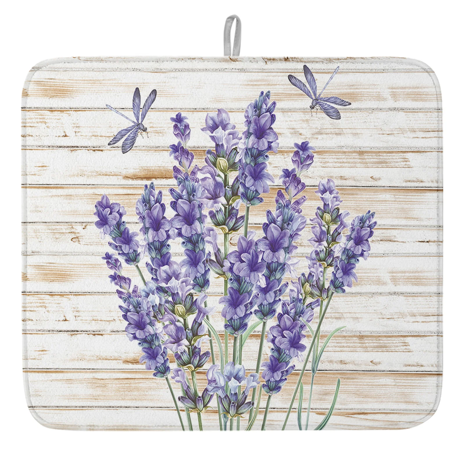 

Коврик для сушки посуды с имитацией лаванды и стрекозы