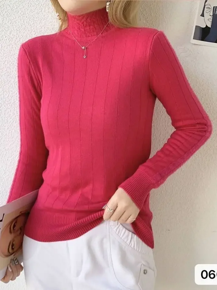 Модный вязаный топ для женщин базовый слой универсальная внутренняя одежда