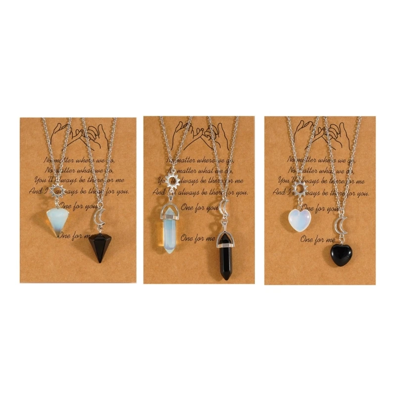 

2 Pieces Moon Choker Necklace Dainty Chain Jewelry Couple Birthday Gift