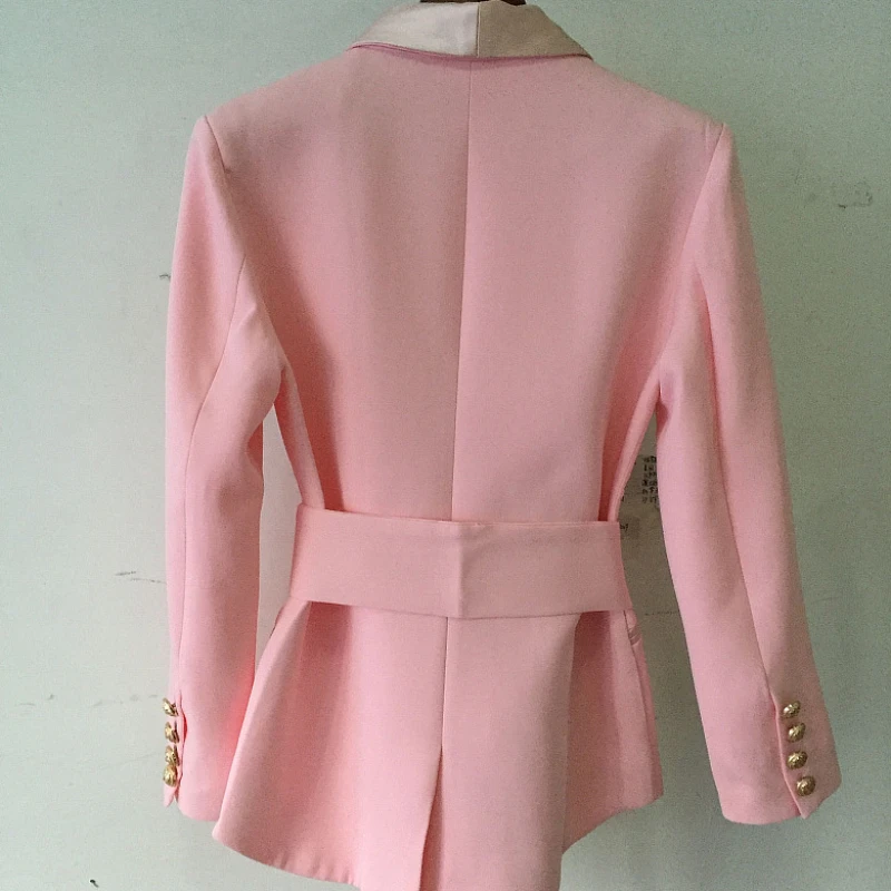 Высококачественный блейзер с золотыми пуговицами и головой льва Женская