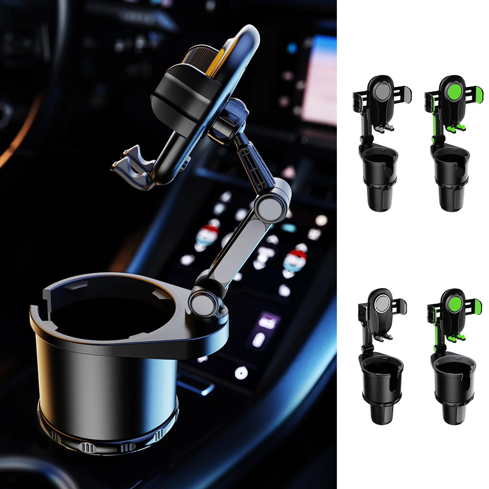 

2In1 Car Cup Holder Drinking Bottle Holder 360 Degree Rotatable Phone Organizer Stowing Tidying For Car Styling Auto Accessories