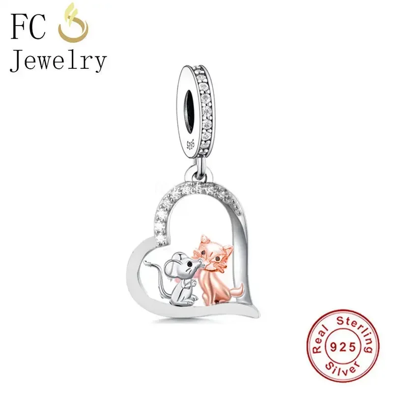 Подходящий оригинальный Шарм-браслет Pan из серебра 925 пробы мультяшная мышь и