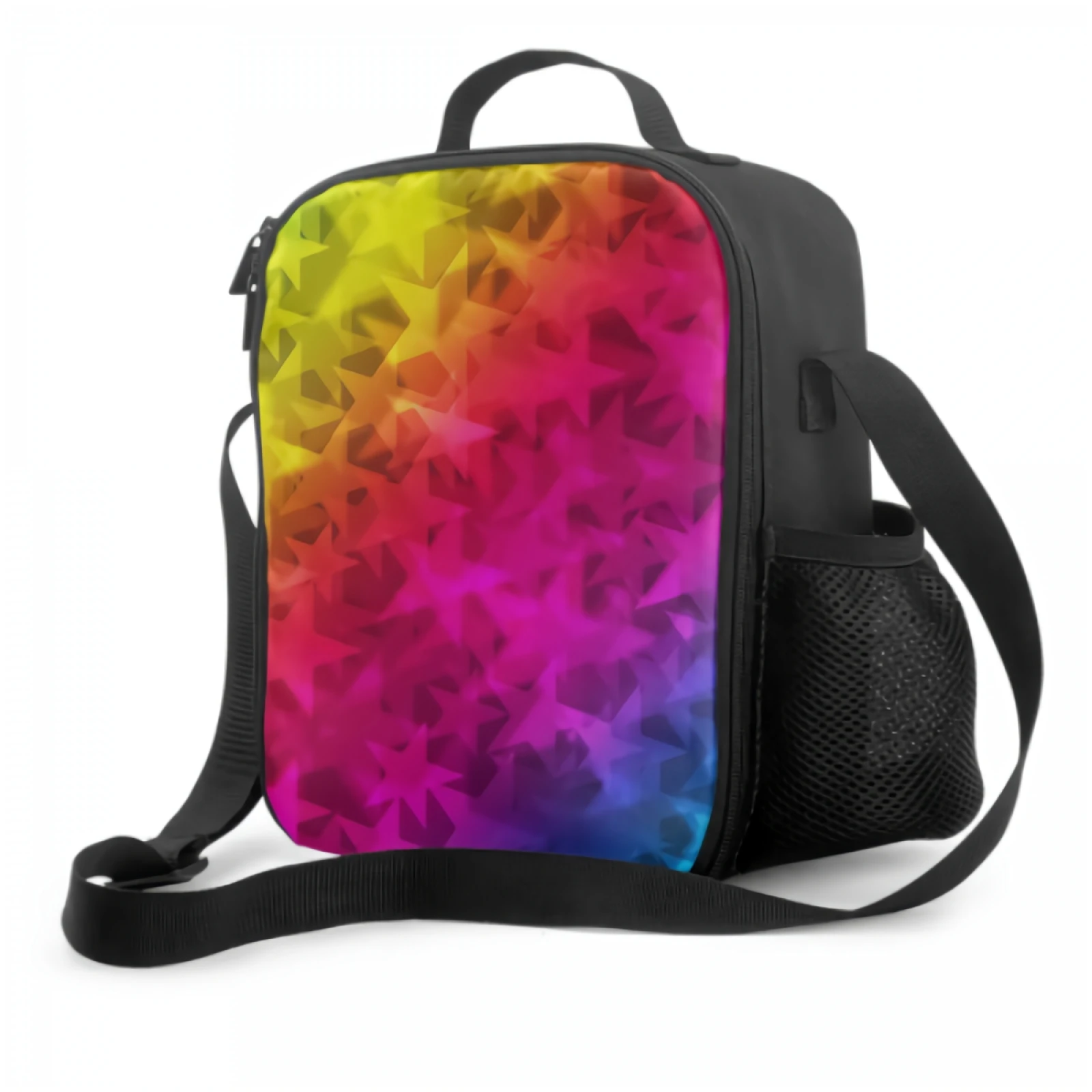 

Abstract Poster With Stars On A Rainbow Lunch Box Insulated Meal Bag Lgbt Pride Month Gay Lesbian Transgender Bisexual Lunch Bag