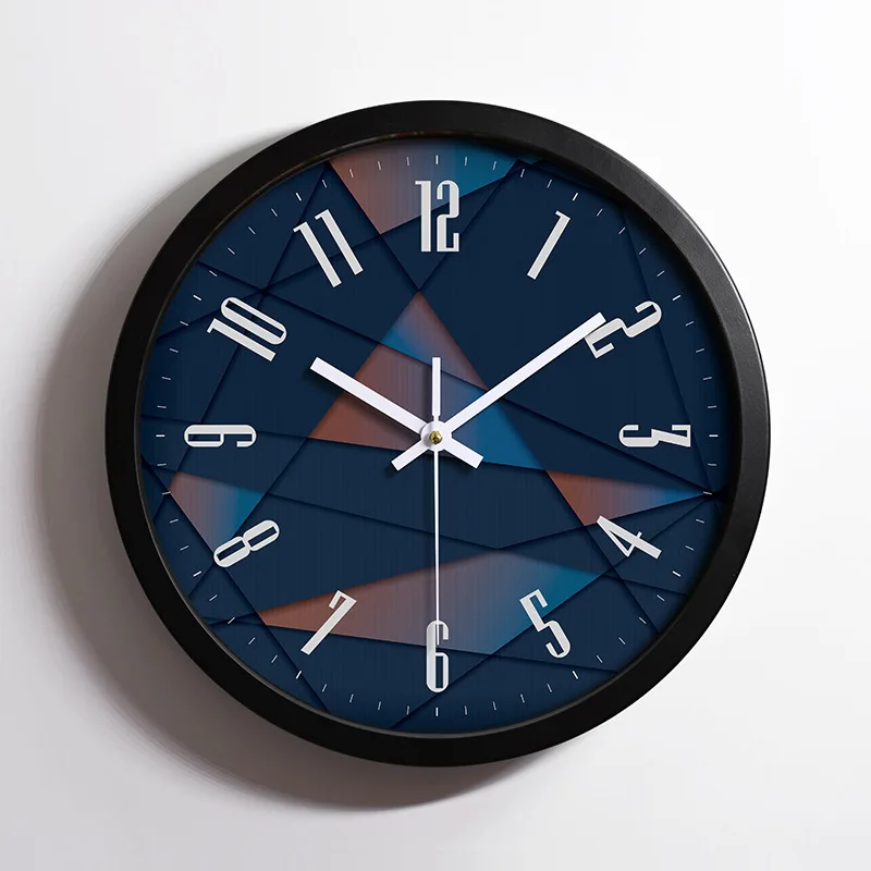 

12 Inches Geometric Patterns Aluminum Silent Wall Clock Living Room Clock Watch Craft Gifts Office Coffee Store Home Decoration