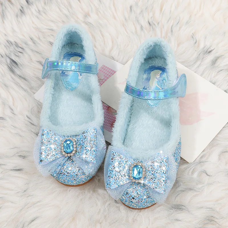 Girls' Cotton Shoes, Children's Princess Shoes, Baby Mao Mao Shoes,  Crystal Shoes, Small Leather Shoes Mary Jane Shoes
