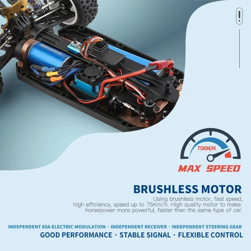 Super Fast Professional Racing 1/12 2.4G 4WD Brushless Motor 75Km/H High Speed Remote Control Off-road Drift RC Radio Car enlarge