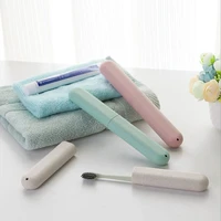tooth brushes case wheat straw portable travel toothbrush chopsticks pencil box tooth brushes protector bathroom accessories
