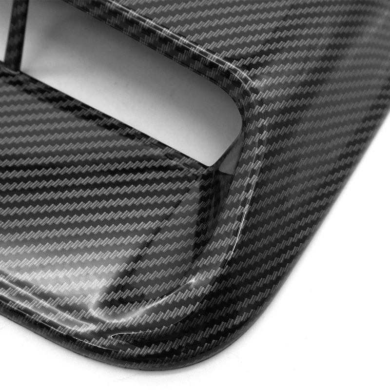 Promotion! 2 Set Car Hood Vent Air Outlet Cover For Infiniti Mazda Tesla Flow Intake Carbon Fiber & Bright Black |