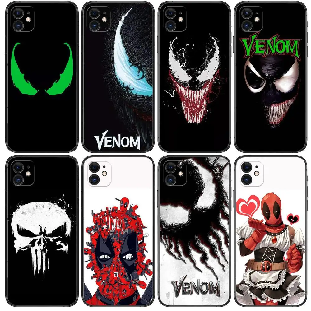 

Marvel Venom Deadpool Phone Cases For iphone 13 Pro Max case 12 11 Pro Max 8 PLUS 7PLUS 6S XR X XS 6 mini se mobile cell