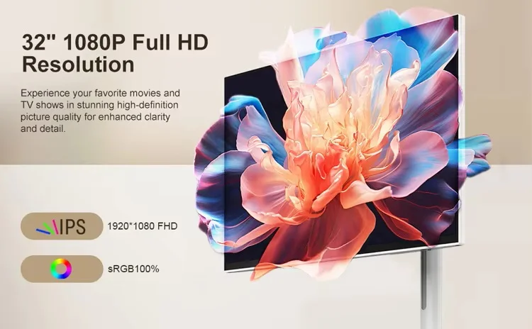 Фото 32-дюймовый портативный Smart TV-монитор Standbyme с Android 12, 6 ГБ ОЗУ + 128 ГБ ПЗУ, встроенным аккумулятором, FHD IPS сенсорным экраном 60 Гц на колесиках №5