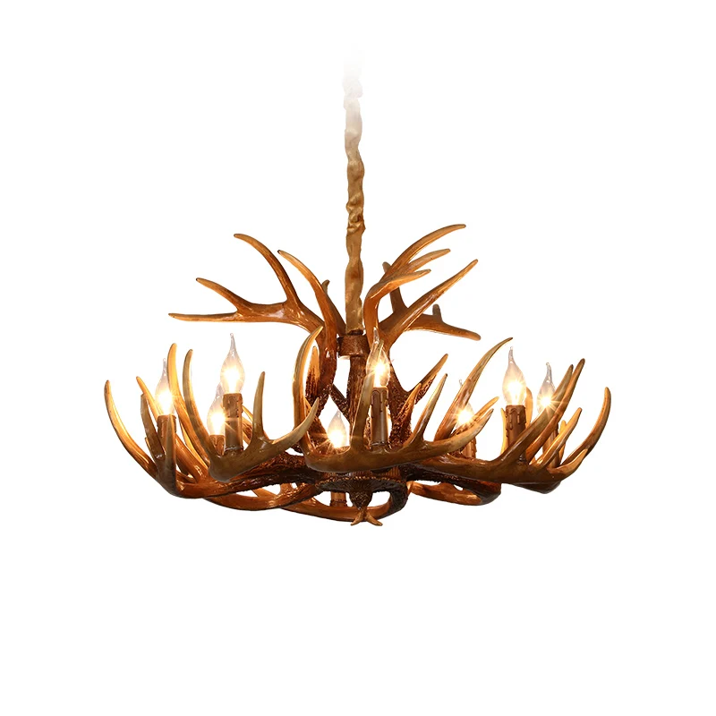 

American loft industrial lighting style retro restaurant home bar lamp creative barbecue deer antler Chandelier