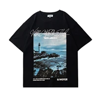 chips summer oversize hope lighthouse printing man t shirts vintage hipster casual tee streetwear harajuku cotton korea style