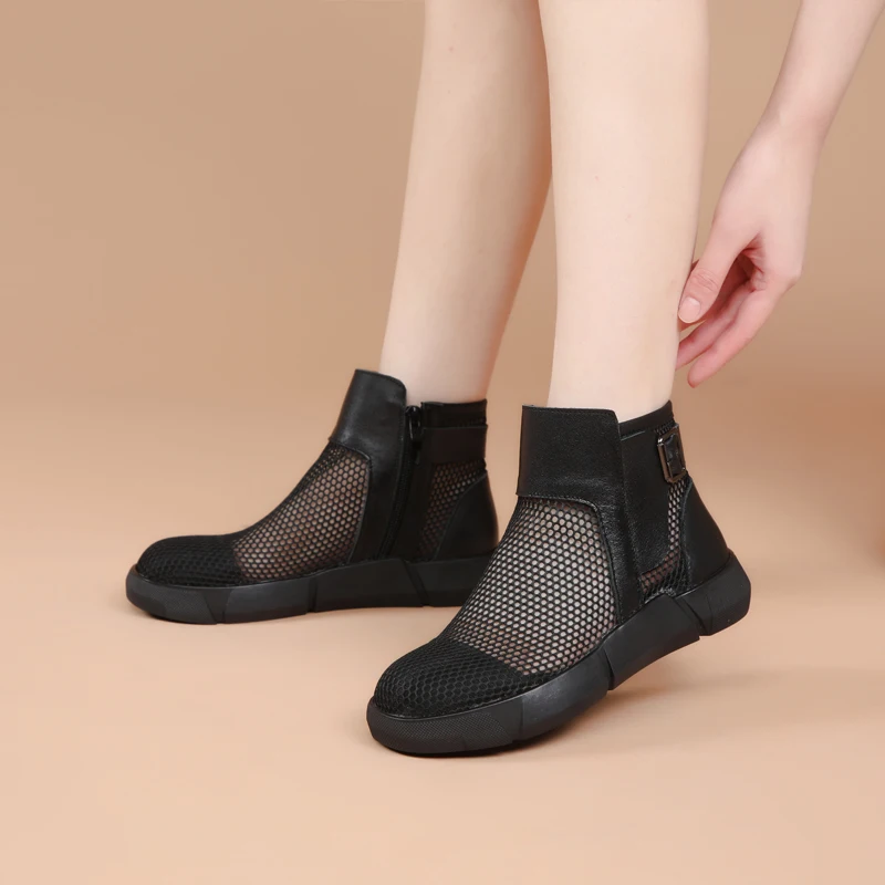 DIMANYU Women's Summer Boots 2023 New Mesh Ankle Boots Women Casual Large Size 41 42 43 Mesh Anti Slip Women's Cool boots