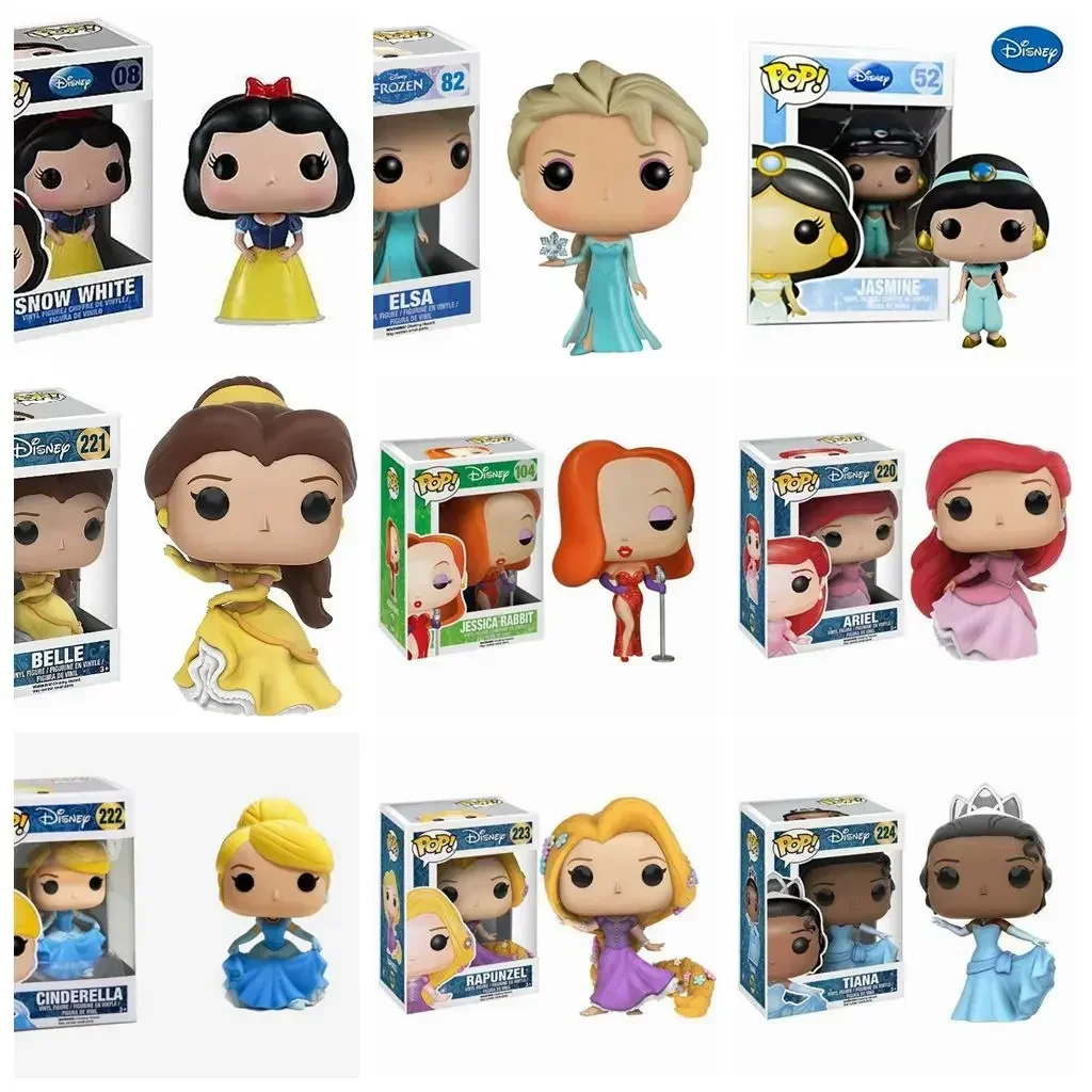 Funko POP Фигурки игрушек Принцесса Ариэль Белль Белоснежка Эльза Рапунцель Золушка