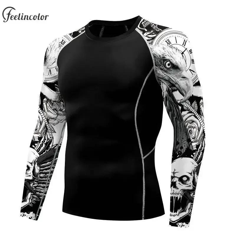 Футболка мужская компрессионная с распятием эластичная майка круглым вырезом