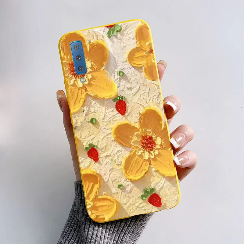 Чехол-бампер для Samsung Galaxy A7 2018 роскошный мягкий матовый силиконовый чехол с