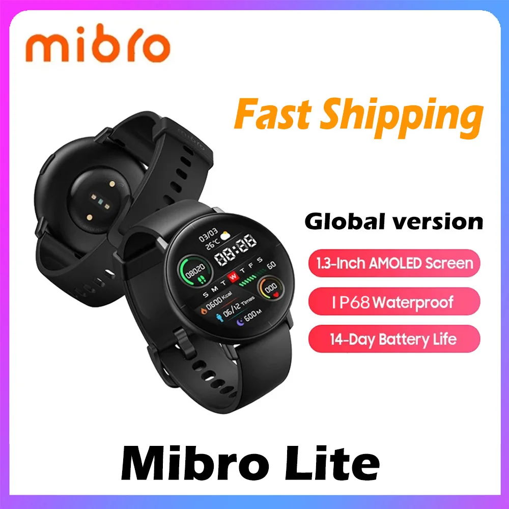 

2022 Youpin Mibro Smart Watch Lite 1.3Inch AMOLED HD Screen Waterproof Bluetooth Man Woman Sport Smartwatch IOS Android Global