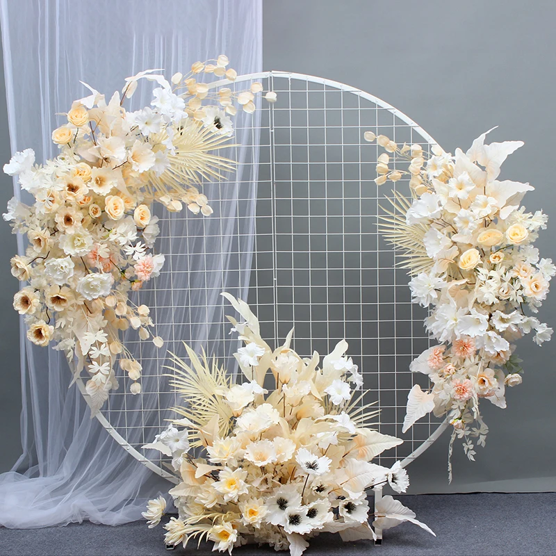 Champagne Artificial Flowers Row Wall Backdrop Hanging Decor Wedding Arches Arrange Road Lead Fake Floral Table Centerpiece Ball