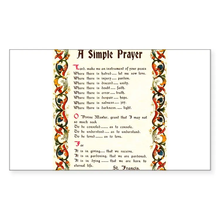 

Простой молитвенный стикер Святого Френсиса (овальный) для декора ноутбука, автомобиля, милый мультяшный модный чемодан для общественных м...