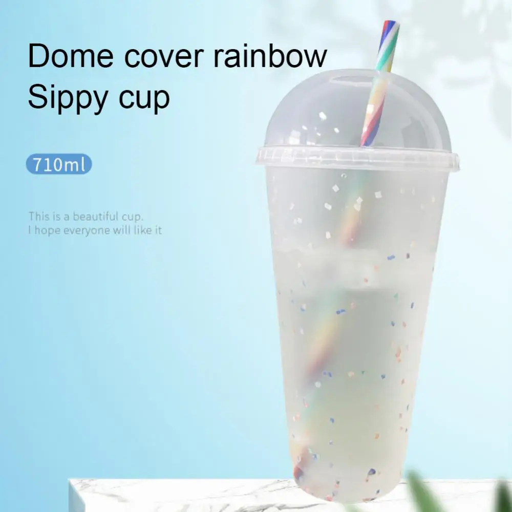 

Соломенная чашка с крышкой, меняющая цвет, для кофейных многоразовый пластиковый Тамблер, питьевых кружек