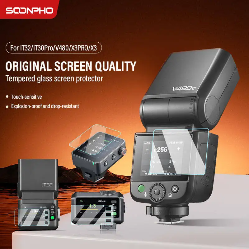 Фото SOONPHO закаленное стекло для Godox it32 IT30pro X3pro V480 X3 триггерная вспышка камеры №1
