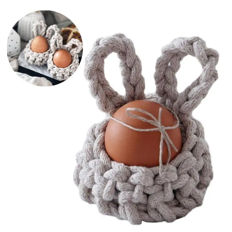 

Egg Cups For Boiled Eggs Rabbit Woolen Egg Holders Cute Kitchenware Home Kitchen Decoration Easter Bunny Tray For Breakfast