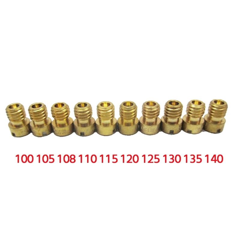 Фото 10Pcs Carburetor Main Jet Kit & 10Pcs Slow/Pilot Jet For PWK Keihin OKO CVK PWM NSR KSR Motorcycle Carburetor №2