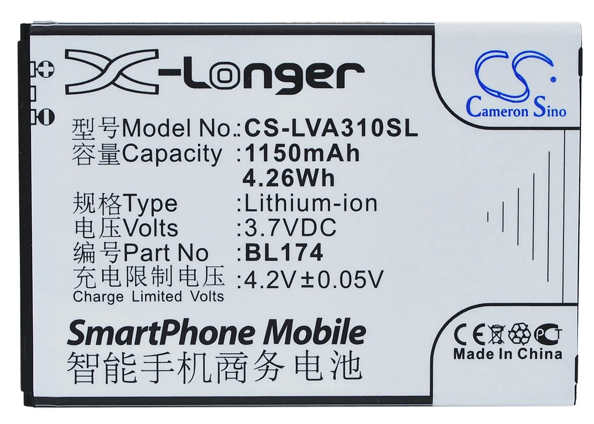 

Cameron Sino 1150mAh Battery BL174 for Lenovo A30t