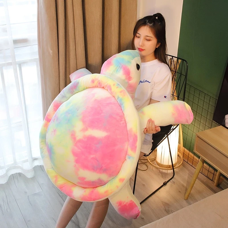 

Гигантская красочная плюшевая игрушка-черепаха 35-80 см, милая черепаха, плюшевая подушка, большая мягкая подушка для девочек, детский подарок на день Валентина