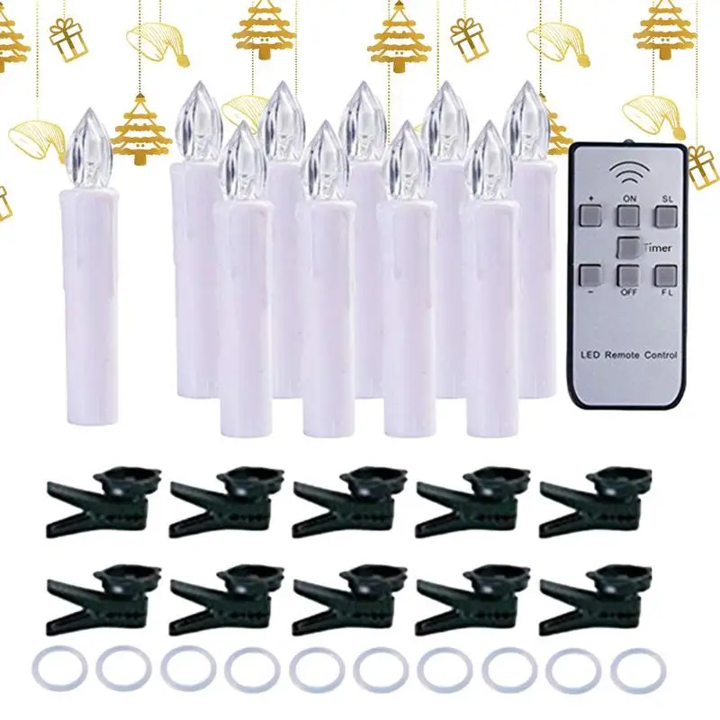 

Christmas LED Electronic Candle With Remote Control Battery Operated Candles Flickering LED Candles Warm Light Church Christmas
