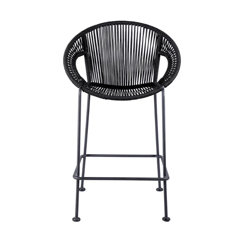 

Acapulco 30" Indoor Outdoor Steel Bar Stool with Black Rope