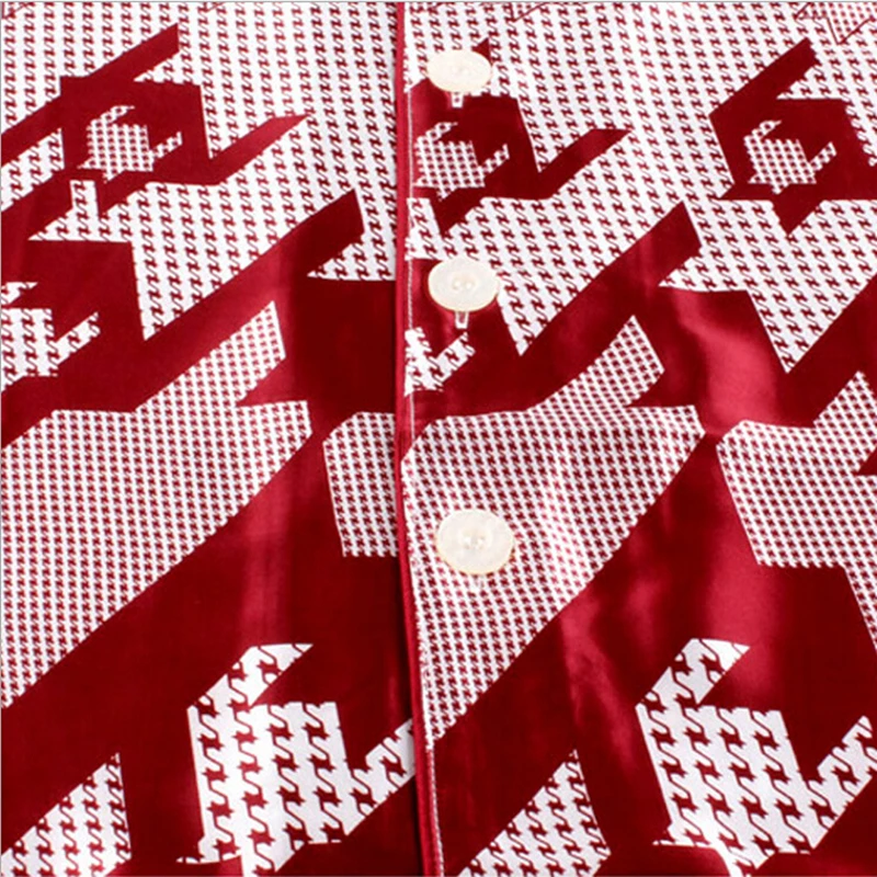 Silk Pajamas for Men Sleepwear Short Sleeve Pajama Man Homewear Summer Male Pyjamas PJS