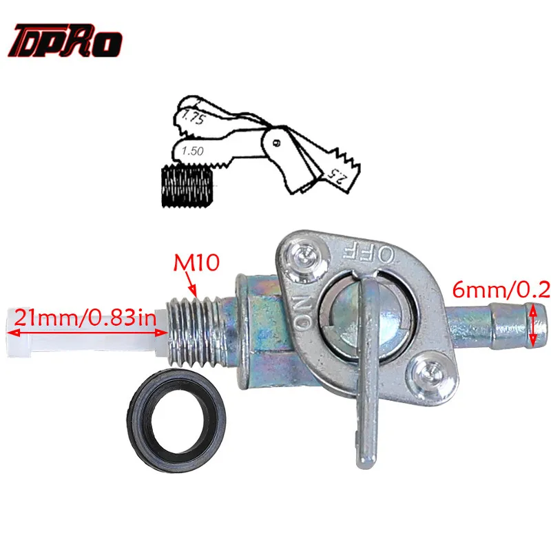 Топливный бак TDPRO 10 мм топливный переключатель спускного крана генератор