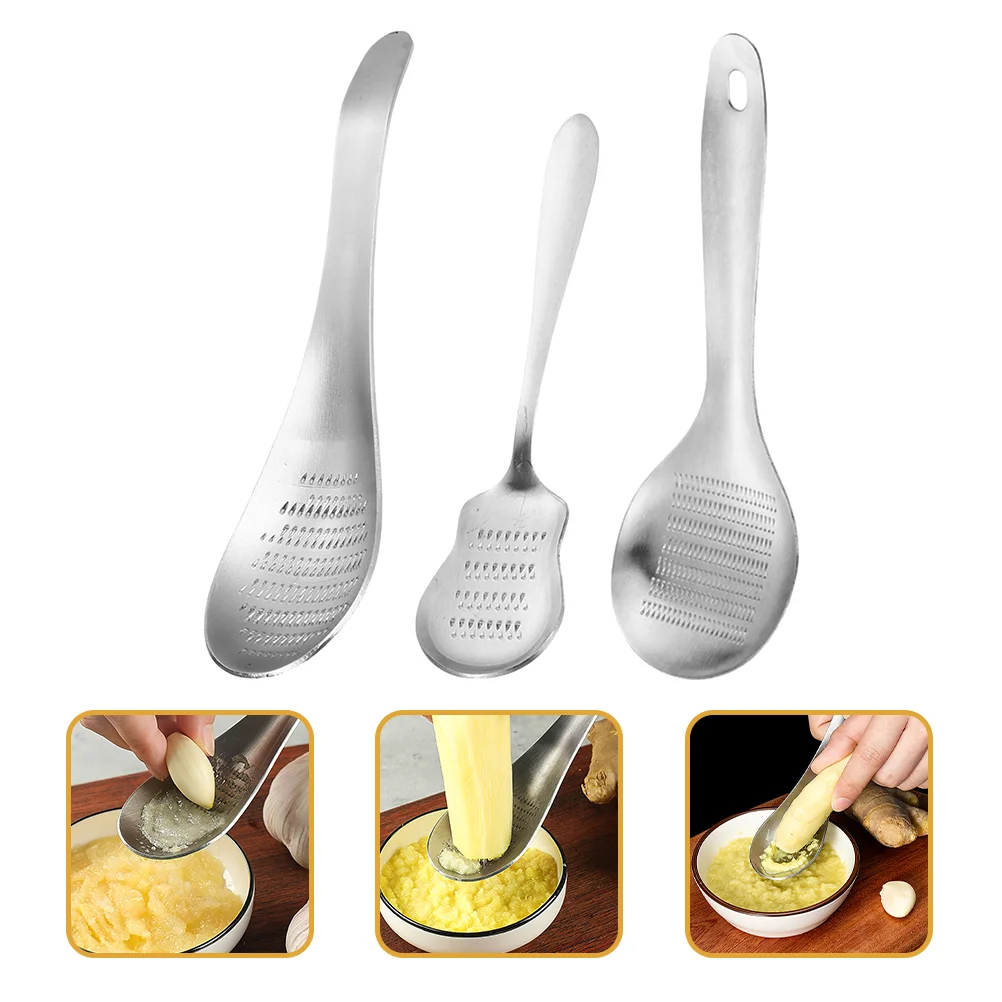 

3Pcs Multi-function Reusable Daily Use Stainless Steel Home Accessory Garlic Mincer for Kitchen Home