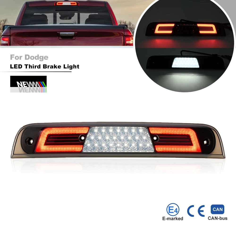

Дымчатый для 2019-2023 RAM 1500 Led High Mount 3rd Brake светильник белый габаритный фонарь заднего хода на крышу CHMSL