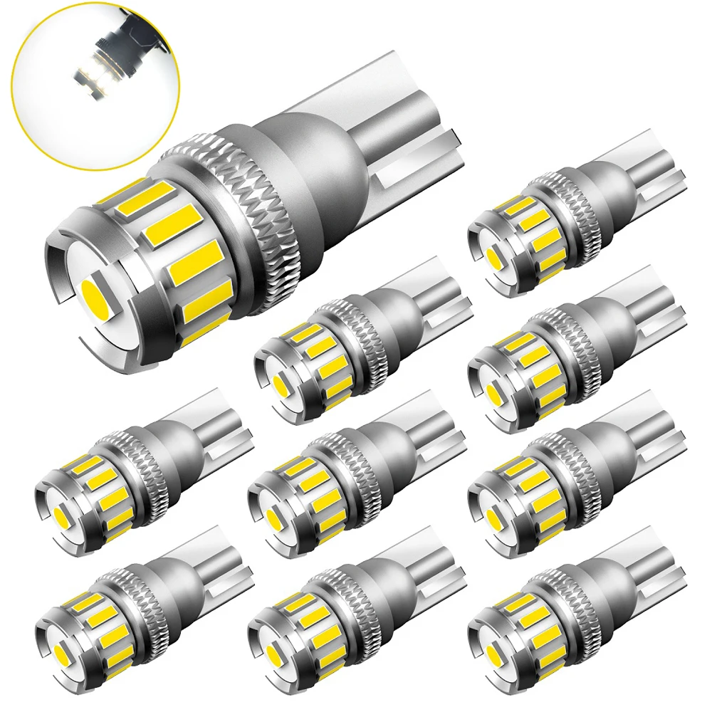 

AUXITO 10 шт. W5W T10 Красный светодиодный светильник Canbus 168 194 Светодиодные лампы без ошибок для парковки автомобиля Боковой габаритный знак Номерная табличка Внутренняя лампа багажника