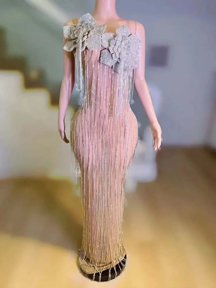 Модная женская одежда на заказ высокое качество стразы кисточка сексуальное