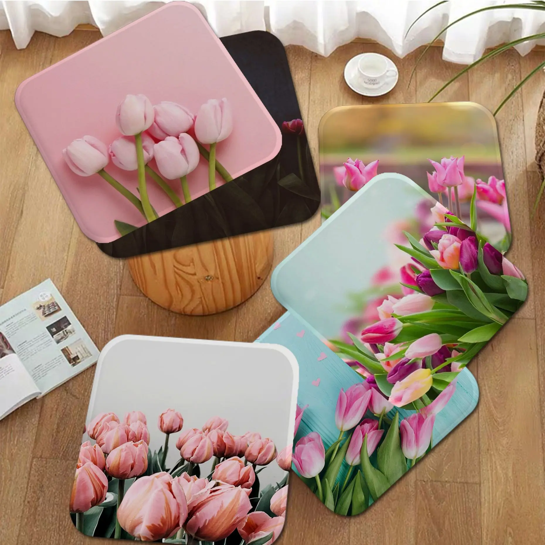 

Tulip Modern Minimalist Style Meditation Cushion Stool Pad Dining Chair Tatami Seat Cushion Anti-Slip Stool Seat Mat