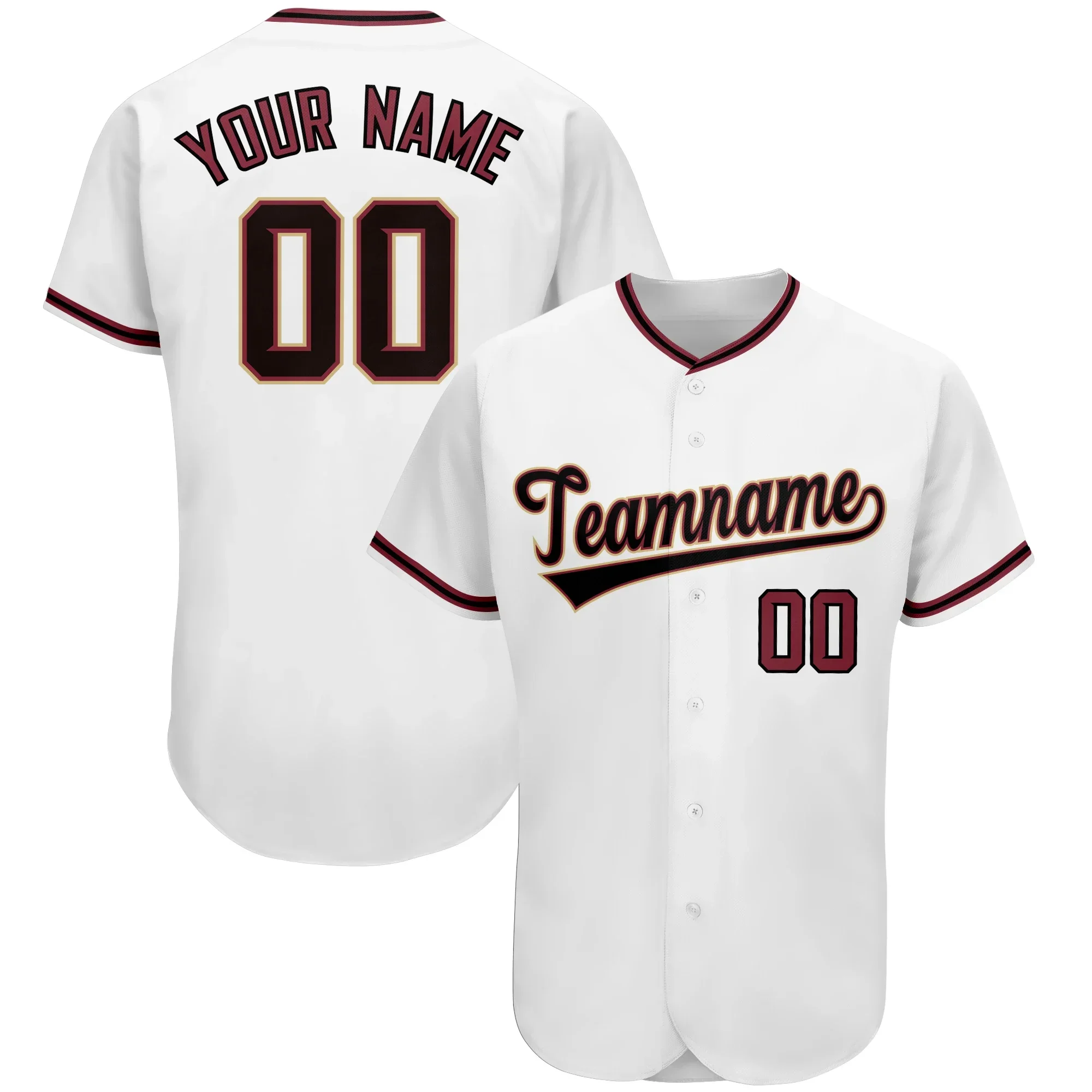 Фото Custom Baseball Jersey Team Name/Number Print Mesh Washable Breathable Soft Full Button Sportswear for Men/Lady/Kids Big size №1