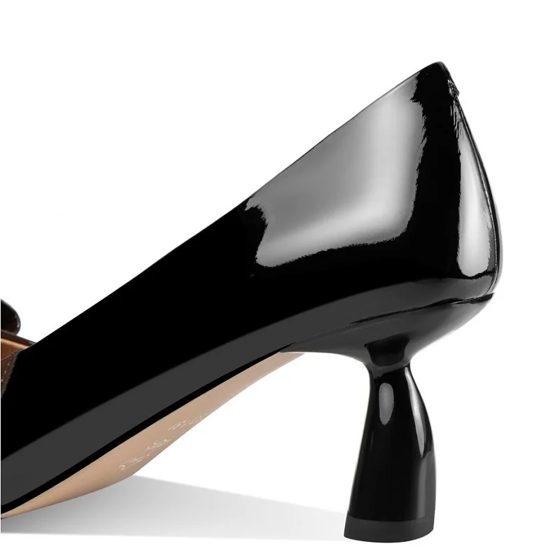 【JOCHEBED HU】Size 33-43 Natural Genuine Leather Women Heels Shoes Butterfly-knot Design Fashion Sexy Club Party High Heel Shoes