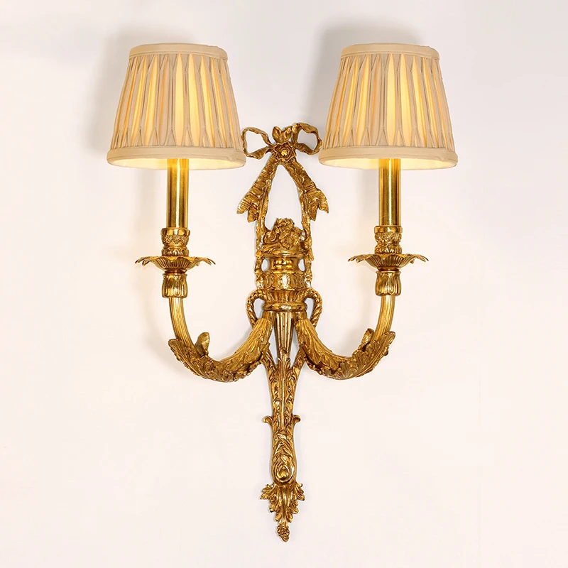 Французский полностью латунный настенный светильник европейская роскошная