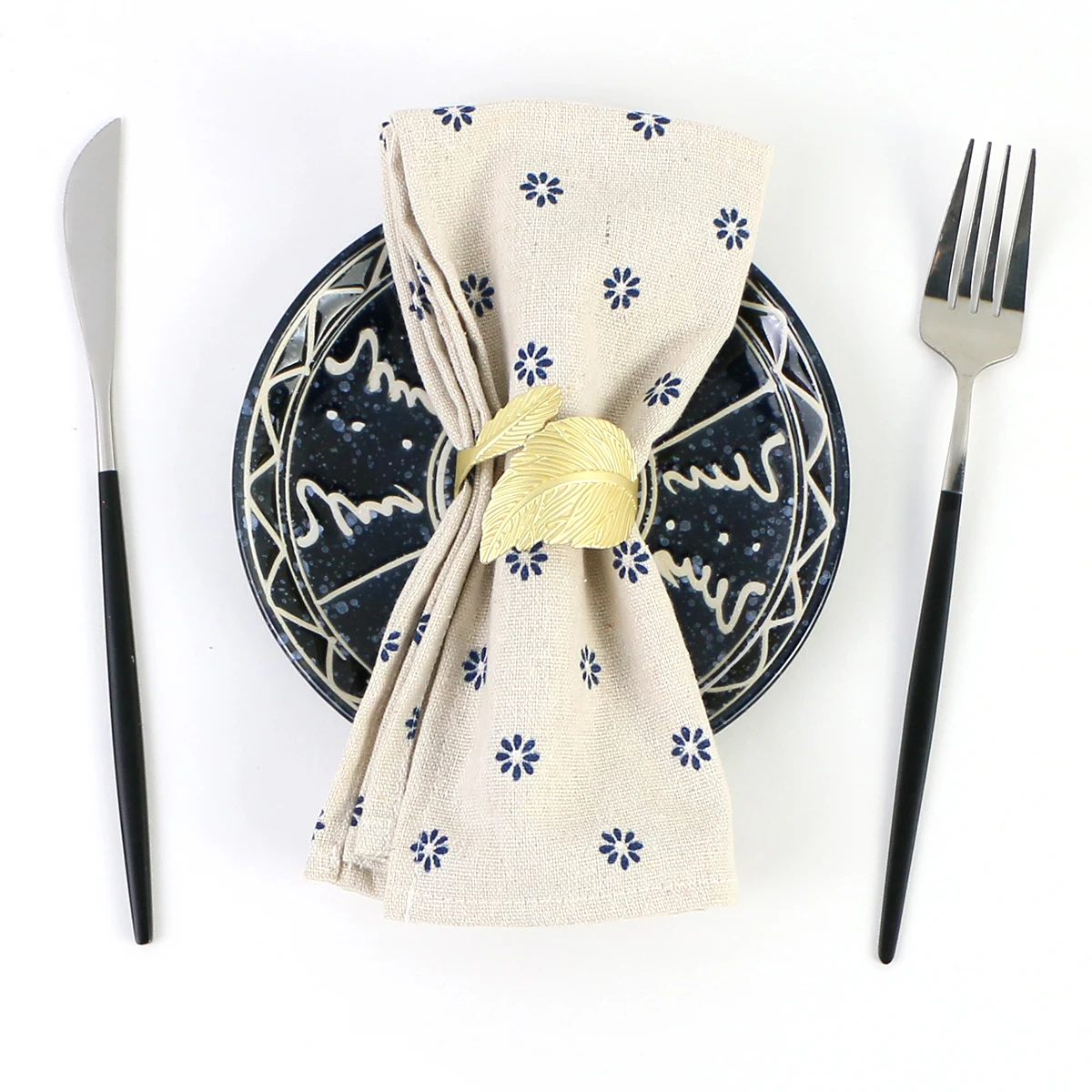 

40x40CM Shabby Chic Floral Printed Cloth Napkins Set of 12 Farmhouse Linen Like Fabric Table Dinner Serviettes Dish Mat Wedding