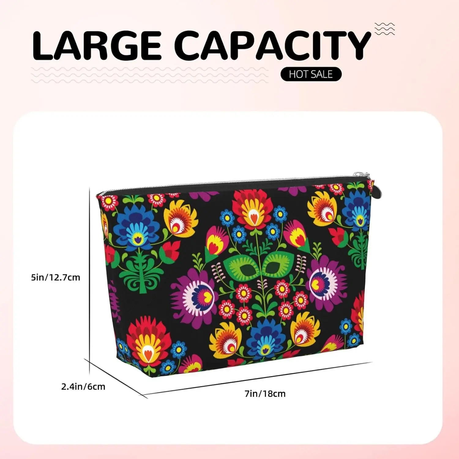 Традиционная косметичка с цветочным лаком женские дорожные туалетные