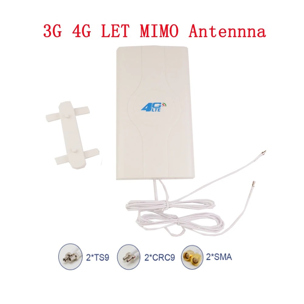 

700~2600mhz 88dbi Communication antenna 3g 4g Lte Mobile Antenna 2* SMA CRC9 TS9 Male Connector Booster Mimo Panel Antenna+cable