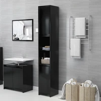bathroom cabinet chipboard cabinet bathroom furntain black 30x30x95 cm