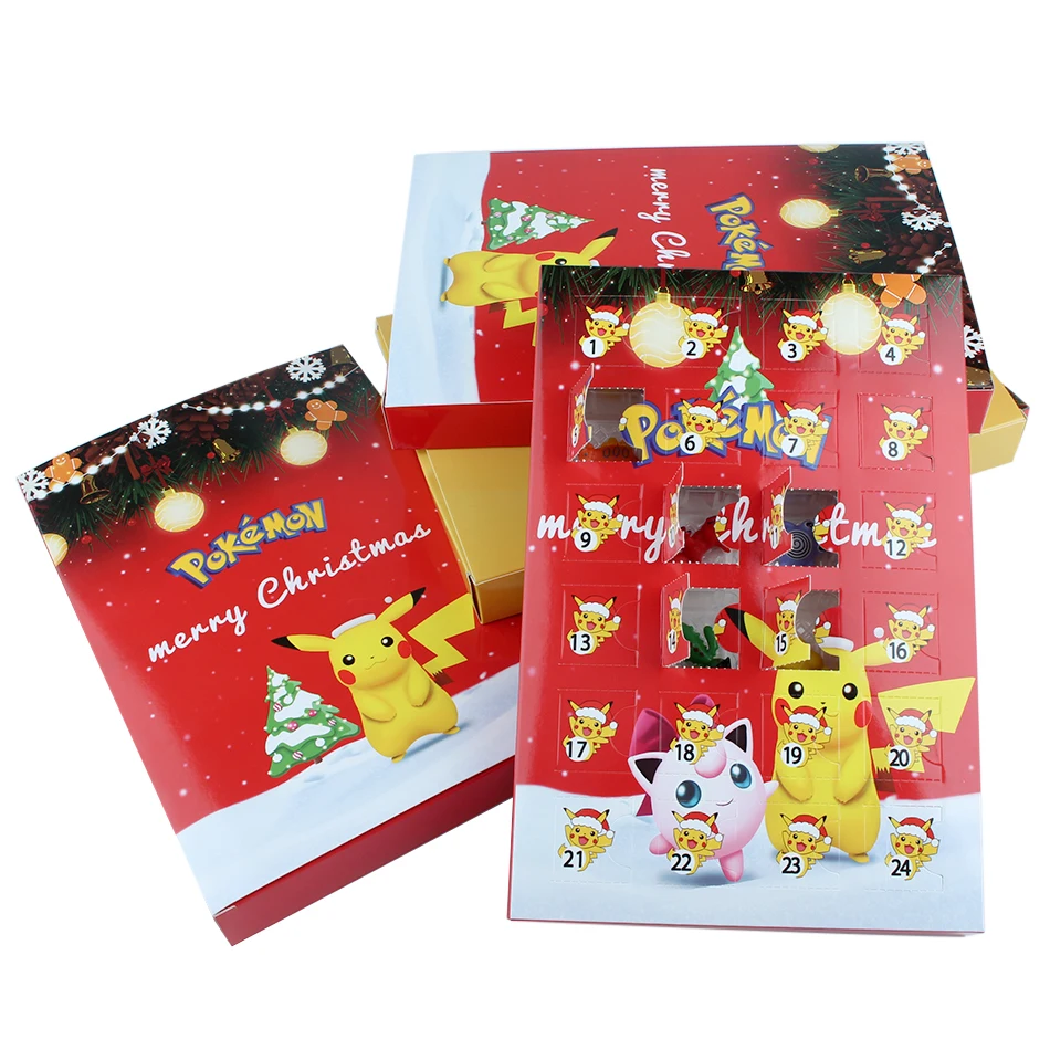 

In Stock 24Pcs Set Pokemon Figure Christmas Advent Calendar Blind Box Gift Kawaii Pikachu Anime Figural Action PVC Model Kid Toy