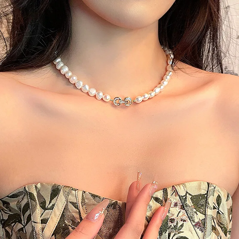 100% натуральный пресноводный жемчуг в стиле барокко 14 К позолота элегантные