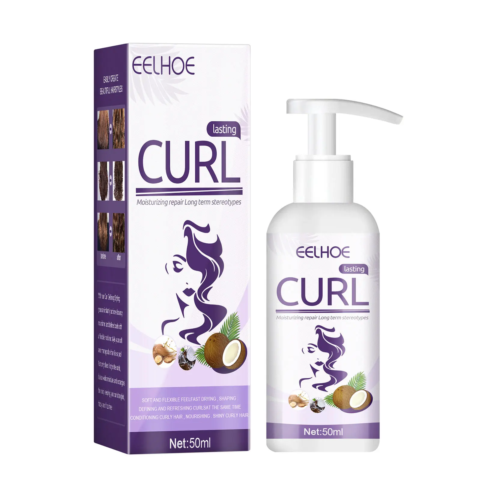 

Curl Enhancer Cream Curly Hair Styling Cream With Natural Ingredients Curl Defining Cream For Wavy & Curly Hair Provides Hold &